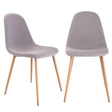 Amazon Com Giantex Dining Side Chairs Set Of 2 Sturdy Metal Legs Wood Look Fabric Cushion Seat Back Home Din Dining Chairs Side Chairs Dining Furniture Chair