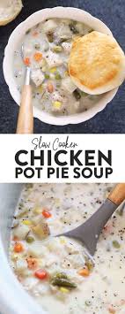 Crockpot Chicken Pot Pie Soup That Packs All The Creaminess You Love From A Tradit Chicken Pot Pie Soup Chicken Pot Pie Soup Recipe Slow Cooker Chicken Pot Pie