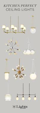 Transitional kitchen with a tiny island and beautiful lighting [design: 7 Great Kitchen Island Lighting Ideas Modern Ceiling Light Kitchen Island Lighting Lighting