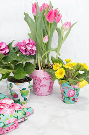 Fabric Covered Flower Pots Flower Vase Diy Decorated Flower Pots Flower Pots