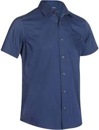 Quechua By Decathlon Men Solid Casual Blue Shirt