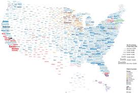 Surname Map Of America Genealogy Map Map Surnames