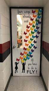 Try out the 20+ diy classroom decoration ideas which does not require huge budget to implement. All You Have To Do Is Fly Classroom Door Idea Diy Classroom Decorations Door Decorations Classroom Classroom Decorations