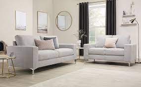 Pick a style that you love, arrange the living room furniture based on how you'll use it, and if you fall in love with pieces outside of your initial style. Baltimore Dove Grey Plush Fabric 3 2 Seater Sofa Set Furniture And Choice