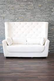 High back goshorn 77'' round arm sleeper. White Leather High Back Tufted Love Seat Platinum Event Rentals Love Seat Modern Loveseat Furniture Loveseat