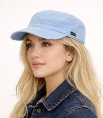 Denim Military Hat