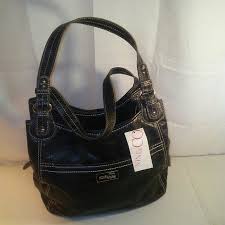 Nine West Black And Brown Purse Nine West Nine Co Women S Black Faux Leather Purse Medium Ninewest Shoulderbag Faux Leather Purse Purses Black Faux Leather