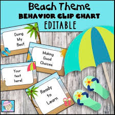 Beach and coastal decorating ideas for the bedroom. Behavior Chart Editable Beach Theme Classroom Decor By Teacher Tam