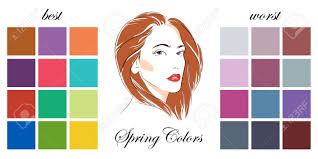 They commonly have very bright and striking eyes that allow them to shine in colors that might overwhelm others. Stock Vector Seasonal Color Analysis Palettes With Best And Worst Colors For Spring Type Of Female Appearance Face Of Young Woman Royalty Free Cliparts Vectors And Stock Illustration Image 140226928