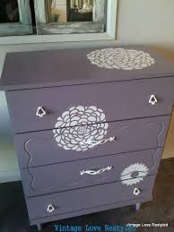 A Dresser I Restyled When I Worked At Interiors To Inspire In Calgary I Used Annie Sloan Chalk Paint In Emile A Dresser Redo Painted Furniture Flower Stencil