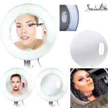 Amazon Com Socialite Ring Light 14 Dimmable Led Lighting Kit W Travel Bag For Youtube Webinar Social Media Photos Remote Controlled Studio Lights W 6ft Stand Works W Dslr Camera All