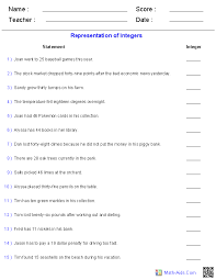 Integers Worksheets Dynamically Created Integers Worksheets Integers Worksheet Math Integers Math Practice Worksheets