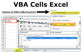 vba cells excel how to use cell reference property with