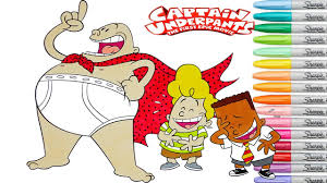 White black red green blue yellow magenta cyan. Captain Underpants Coloring Book Pages Harold And George Superhero Dreamworks Movie Rainbow Splash Youtube
