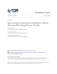 It typically examines the rules of governing procedures used to investigate, prosecute and judge crimes by courses may focus on the fourth and fifth amendments to the u.s. Pdf Interviewing Criminal Justice Populations Without Electronic Recording Devices A Guide