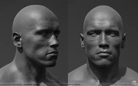 Young Arnold Terminator Genisys Displacement Render Klaus Skovbo Zbrush Anatomy Model Face Anatomy Sculpture