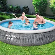 Piscine Autoportee Bestway Fast Set Aspect Rotin 3 96 X 0 84 M