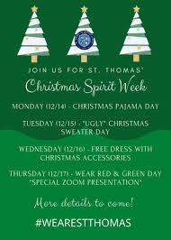 This festive idea came to light following a successful virtual spirit week back in april and the large amount of positive feedback. Christmas Spirit Week Other Reminders St Thomas The Apostle School