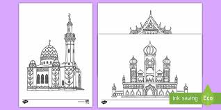 3 free printable coloring pages. Religious Buildings Mindfulness Colouring Pages