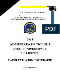 Domeniu de studiu educatie fizica si sport domeniu de licenta educatie fizica si sport specializare kinetoterapie si motricitate speciala acreditare acreditata tip institutie de stat perioada inscriere vara 10. Brosura Admitere Licenta 2018 Unefs