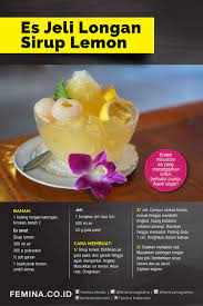 Resep membuat cemilan bola ubi ungu cokelat lumer bikin cemilan memang jadi kesibukan para bunda dirumah bukan. Es Jeli Longan Sirup Lemon Ide Makanan Resep Minuman Makanan