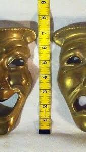Smile now cry later theatre masks. Solid Brass Theatre Masks Smile Now Cry Later Made In India 535577632