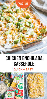 Easy Chicken Enchilada Casserole Recipe Fed Fit Recipe In 2020 Chicken Enchilada Casserole Enchilada Casserole Flavorful Recipes
