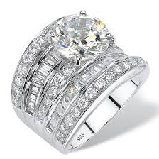 Platinum Over Sterling Silver Cubic Zirconia Engagement Ring White In 2020 Cubic Zirconia Engagement Rings Fashion Rings Sterling Silver Jewelry