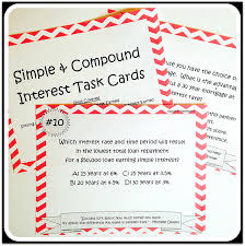 Simple Compound Interest Task Cards Financial Literacy Worksheets Literacy Worksheets Winter Math Worksheets