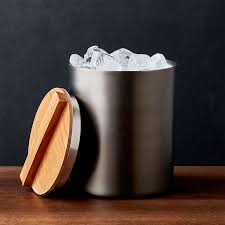 Fenton Graphite And Wood Ice Bucket Reviews Crate And Barrel Wood Ice Bucket Crate And Barrel Home Bar Accessories