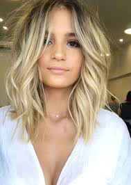 This trendy look is another flattering way to wear medium or fine hair. Pinterest Deborahpraha Medium Length Hair Style With Waves Blonde Haircolor Messy Short Hair Hair Styles Lob Hairstyle