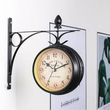 Maybe you would like to learn more about one of these? Antique Double Sided Wall Mount Station Clock Garden Vintage Retro Home Decor Wall Clocks Home Garden Worldenergy Ae
