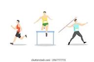 Athletics Day Athletes Practising Running Throwing Stock Vector (Royalty Free) 1967777773 | Shutterstock