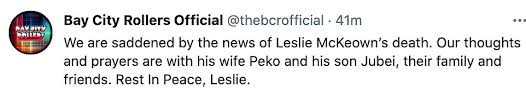 Les mckeown (pictured second from left) was born in edinburgh to irish parents and was known for the former bay city rollers frontman les mckeown (pictured with his wife peko keiko, left and right). X8pez89p8esmjm