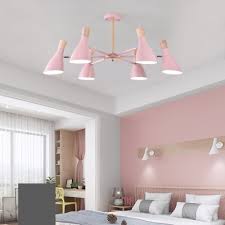 Bottle Girls Bedroom Chandelier Wood 3 6 8 Lights Nordic Style Led Hanging Lamp In Pink Beautifulhalo Com