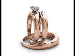 Argollas de matrimonio, viña del mar, valparaíso. Trio De Anillos De Matrimonio Oro Rosado 10kt Youtube