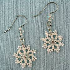Free beading patterns for earrings. Beaded Snowflake Earring Pattern Free Patterns Earring Patterns Beaded Earrings Christmas Beaded Earrings