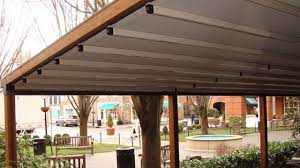 The Wood Finish Of The Pergola Awnings On The Patio Of Mediterra Restaurant In Princeton Nj Compliment The Restaurant Pergola Covered Pergola Backyard Pergola
