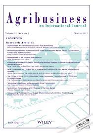 Agribusiness An International Journal S First 30 Volumes Fleet 2017 Agribusiness Wiley Online Library