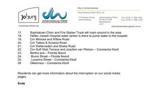 Rand water says it's unclear when water would be fully. Johannesburg Water On Twitter Joburgupdates Rand Water Major Water Shutdown To Affect Parts Of The City Cityofjoburgza P