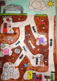 The Underground Lives Of Ants By 2nd Grade Elementary Art Elementary Art Projects Kindergarten Art