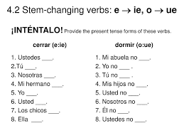 Ppt Ante Todo Stem Changing Verbs Deviate From The Normal