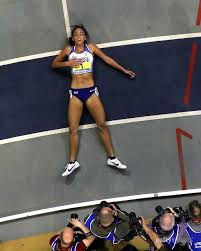 Viewers were devastated when she fell behind her opponents in the race, clearly in pain, before curling up on the ground. Getty Images On Instagram Not A Bad Start Katarina Johnson Thompson Johnsonthompson Of Great Britain Lies On The Ground Following The 800m And Taking G