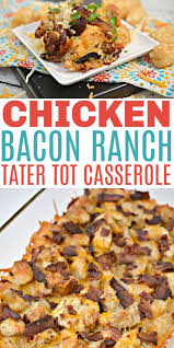 Let chicken cool a few minutes and shred with a mixer. Chicken Bacon Ranch Tater Tot Casserole Recipe