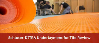If the existing vinyl floor was installed over concrete and is glued down firmly, you should be able to tile right over it without any problem. Schluter Ditra Underlayment For Tile Installation