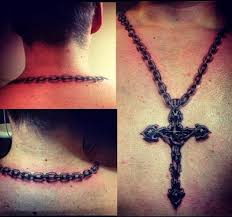 If you want to make a tattoo, look how it looks from other people! Cross Chain Realistic 3d Tattoo Best Tattoo Ideas Gallery