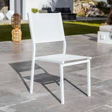 Chaise De Jardin Alu Empilable Murano Blanche Salon De Jardin Table Et Chaise Eminza
