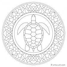 A mandala turtle for you to color and craft or you may choose the colored version to craft your own mandala turtle. Turtle Mandalas Printable Turtle Mandala Coloring Pages For Free