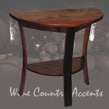 Wine Barrel Furnitue 2 Day Designs 5029 Half Moon Bay Table Www Winecountryaccents Com Wine Barrel Furniture Barrel Furniture Wine Country Decor