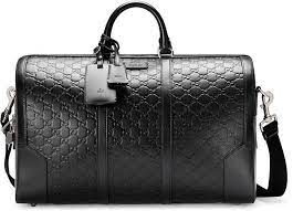 Gucci Signature Leather Duffle Leather Duffle Leather Holdall Bags